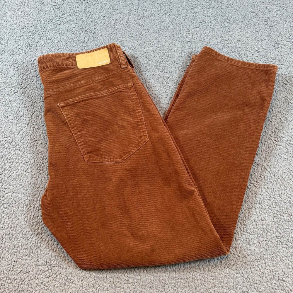 Bonobos Mens Slim Fit Corduroy Pants Rust Brown 30x28 Stretch Cotton 5-Pocket